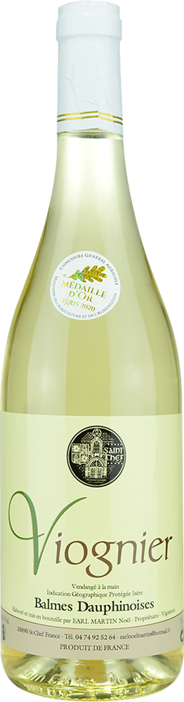 Bouteille de vin blanc Viognier du domaine Noël Martin